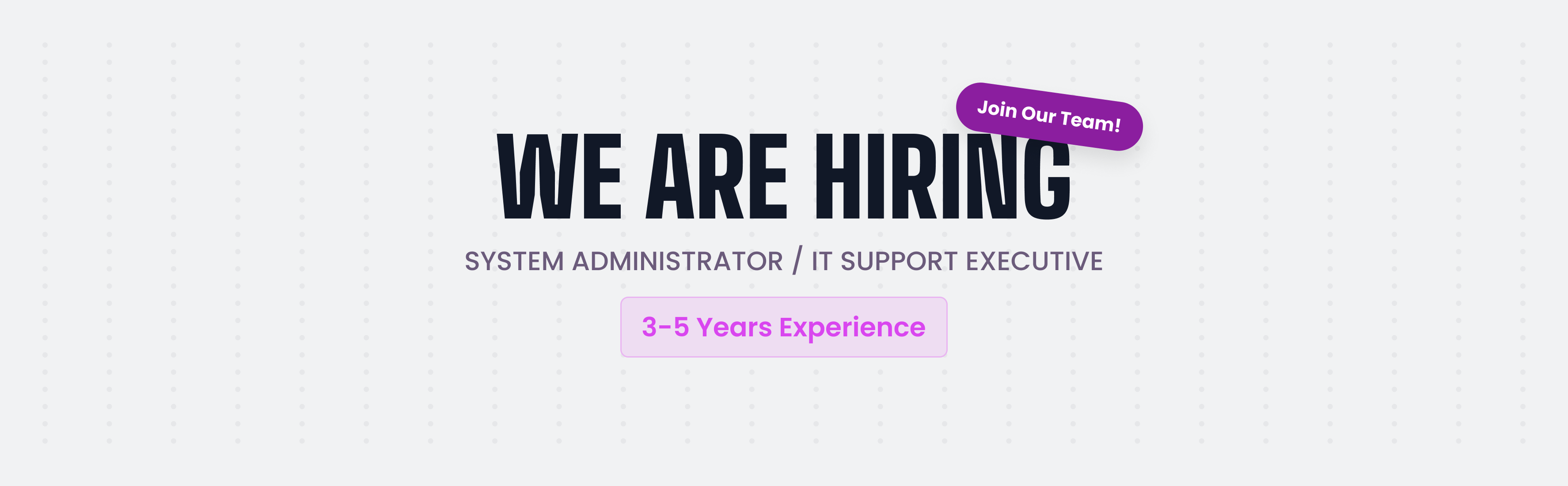 Hiring Post- Website- Syst Admin
